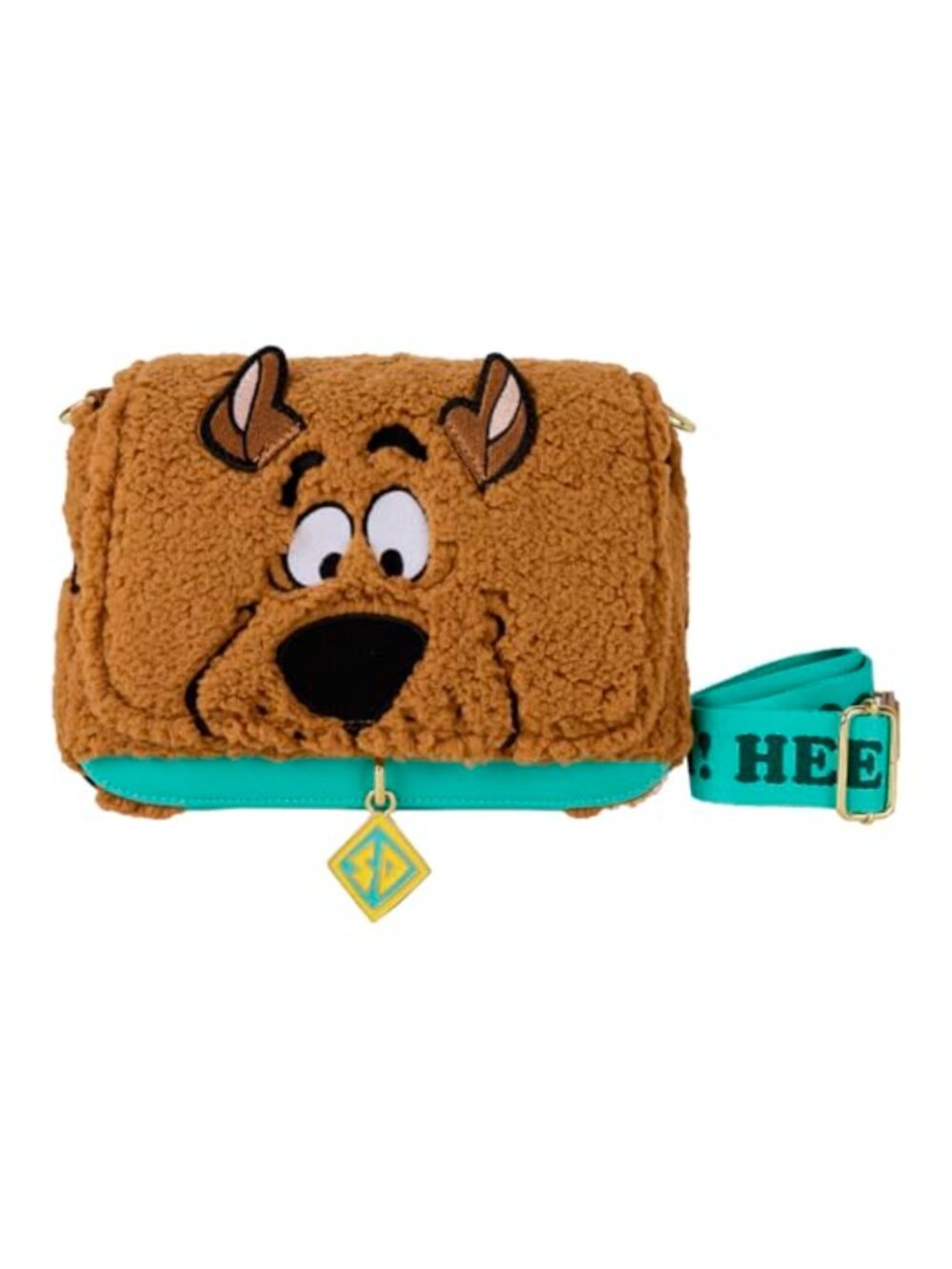 Loungefly Sherpa Crossbody Bag Scooby-Doo Faux Leather Trim Satchel